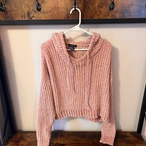 Chenille knit hoodie